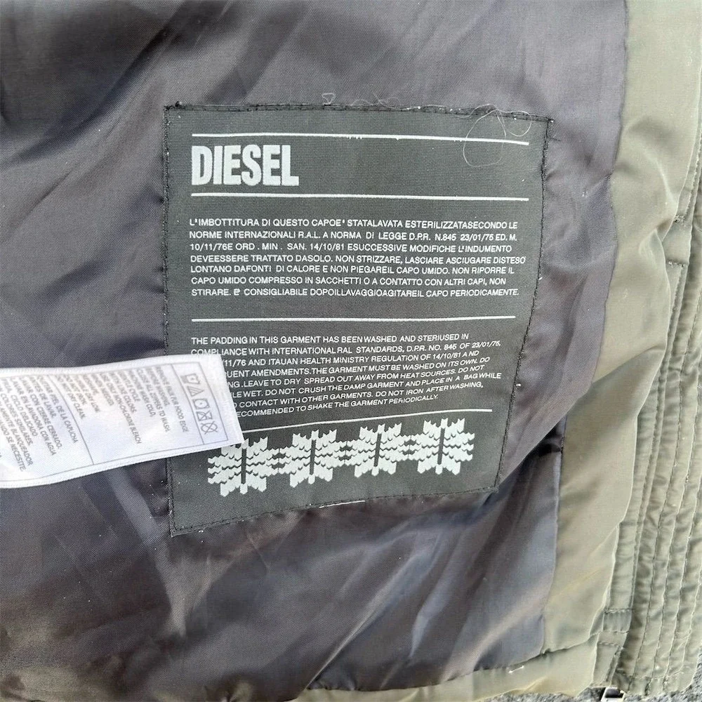 Diesel Girls Olive Green Faux Fur Hooded Parka Winter Jacket Size 14